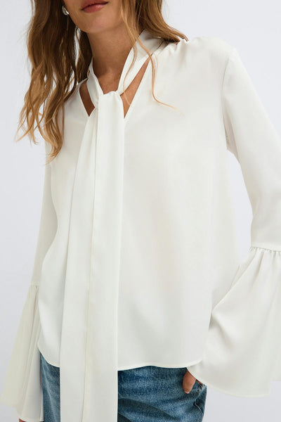 Wide sleeve scarf top