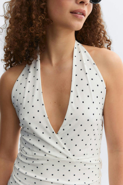Tie detail halterneck top