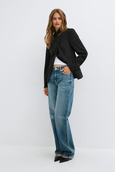 Shaped high button blazer