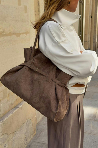 Belted tote bag