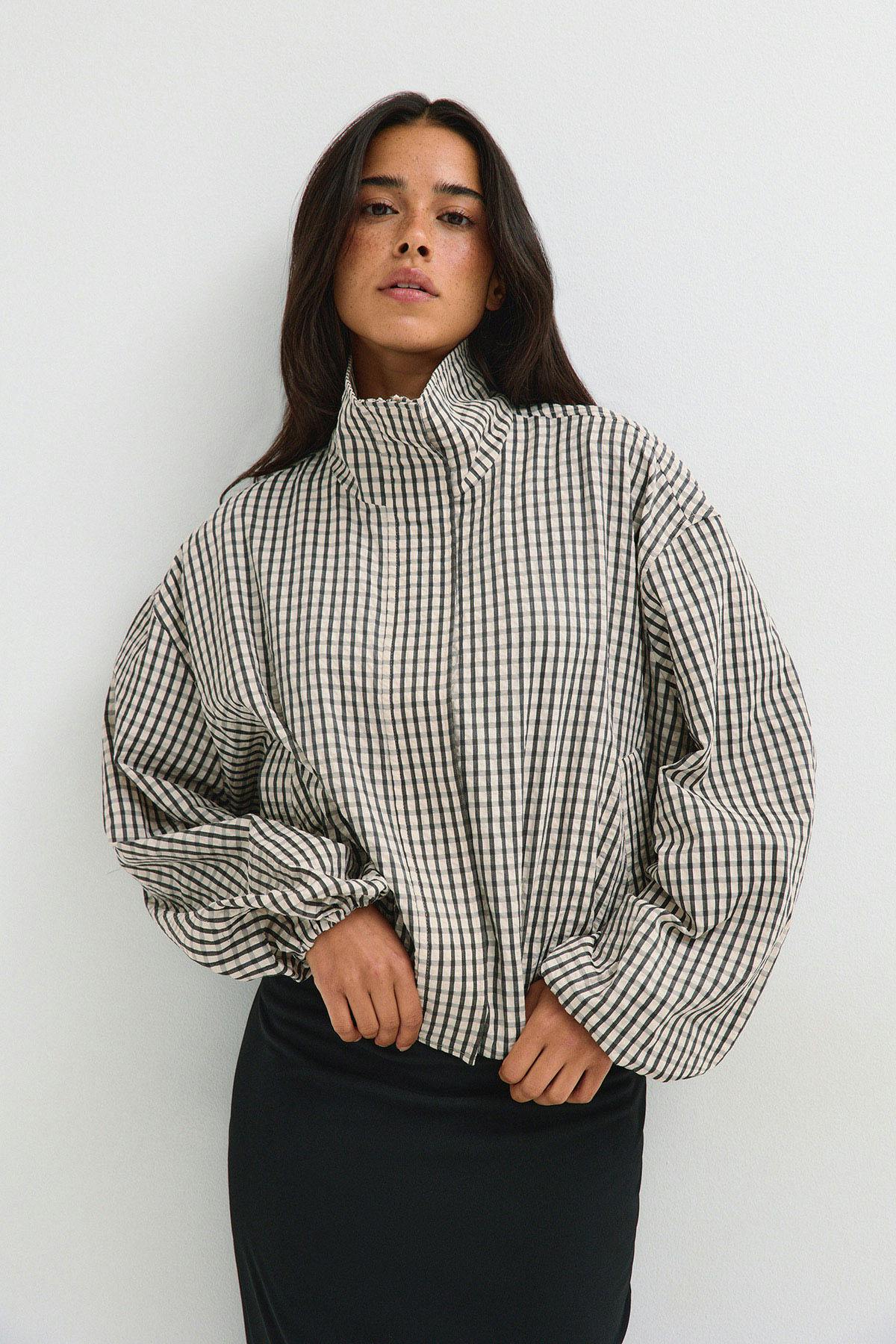 Check seersucker jacket - Offwhite/check
