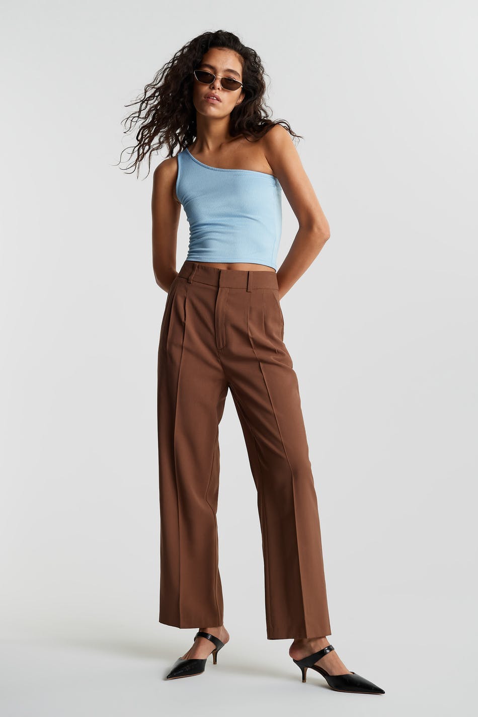 Joline one shoulder top - Blue bell