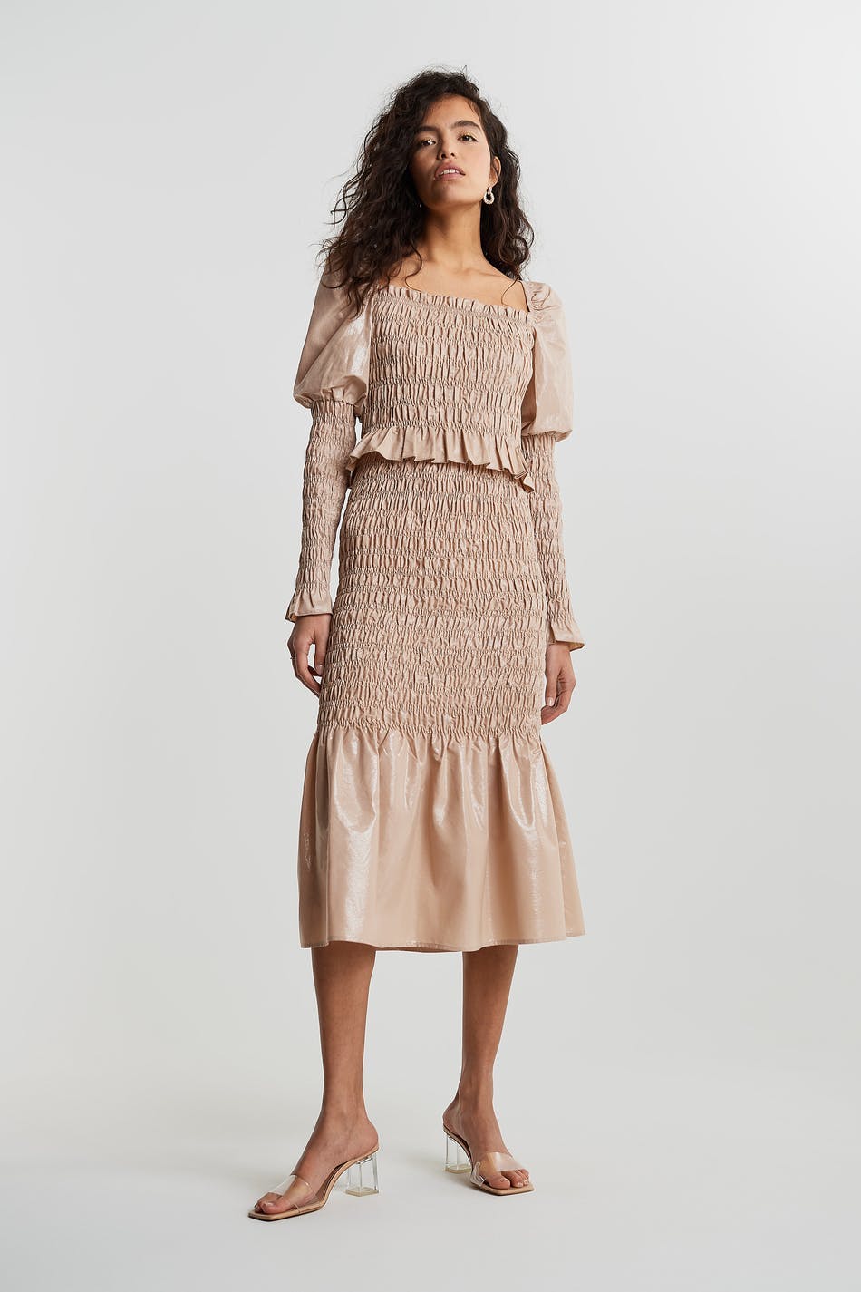 Vivvi smock skirt - Beige/silver