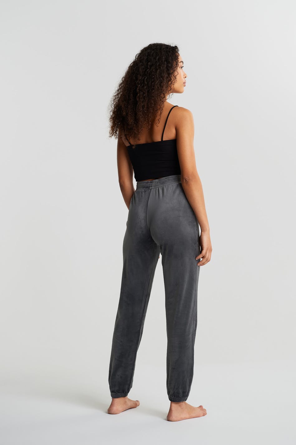 Cecilia velour sweatpants - Gris anthracite