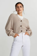 Kaija knitted cardigan - Soft beige