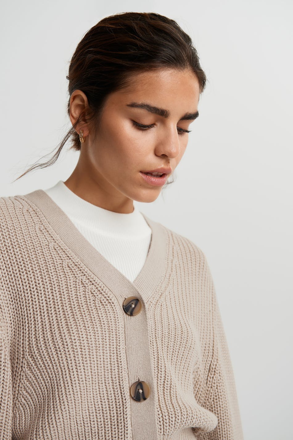 Kaija knitted cardigan - Soft beige
