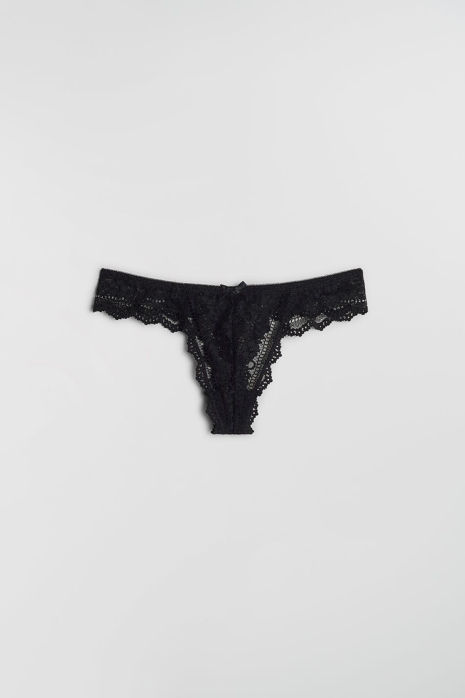 Lace thong - Noir