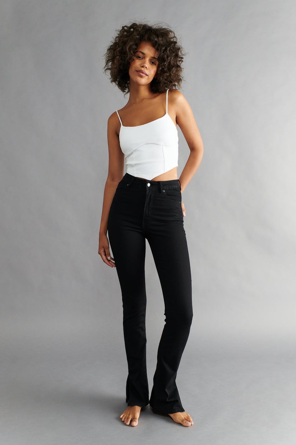 Molly slit jeans - Noir