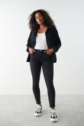 Mid waist skinny jeans - Offblack