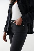 Mid waist skinny jeans - Offblack