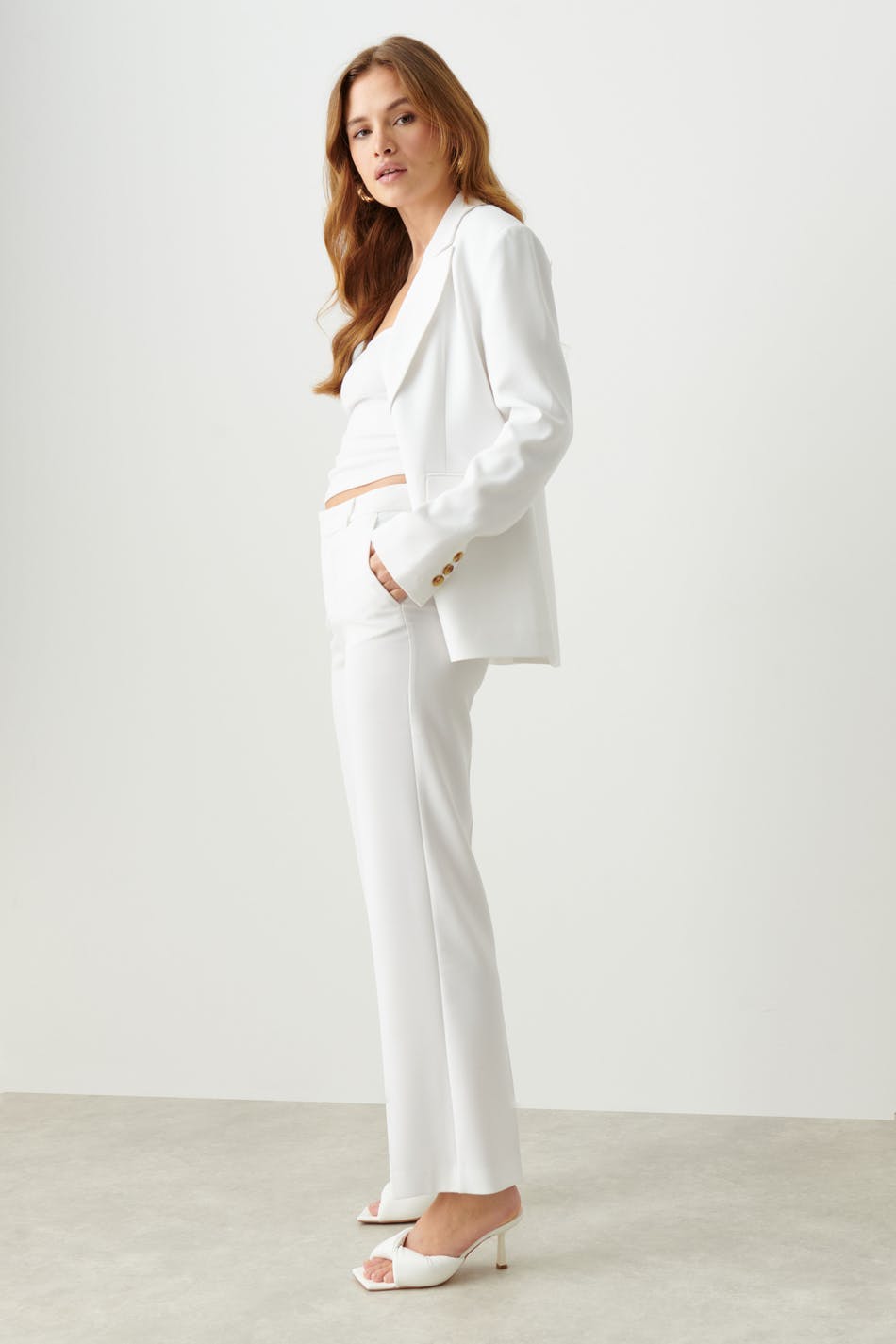 straight regular trousers - Noir