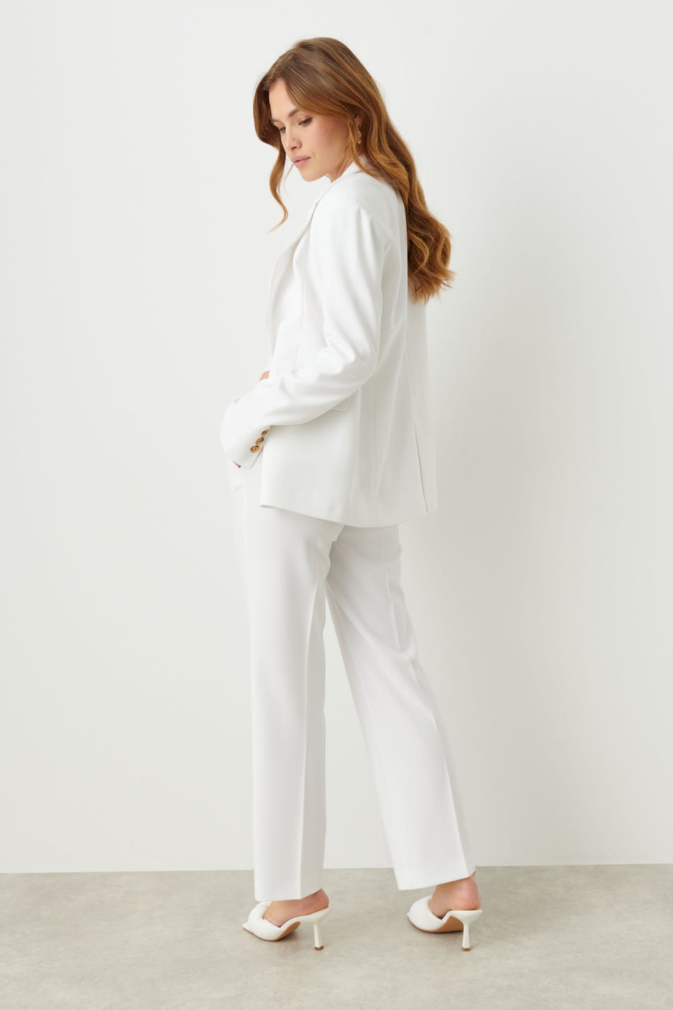 straight regular trousers - Lavender fog
