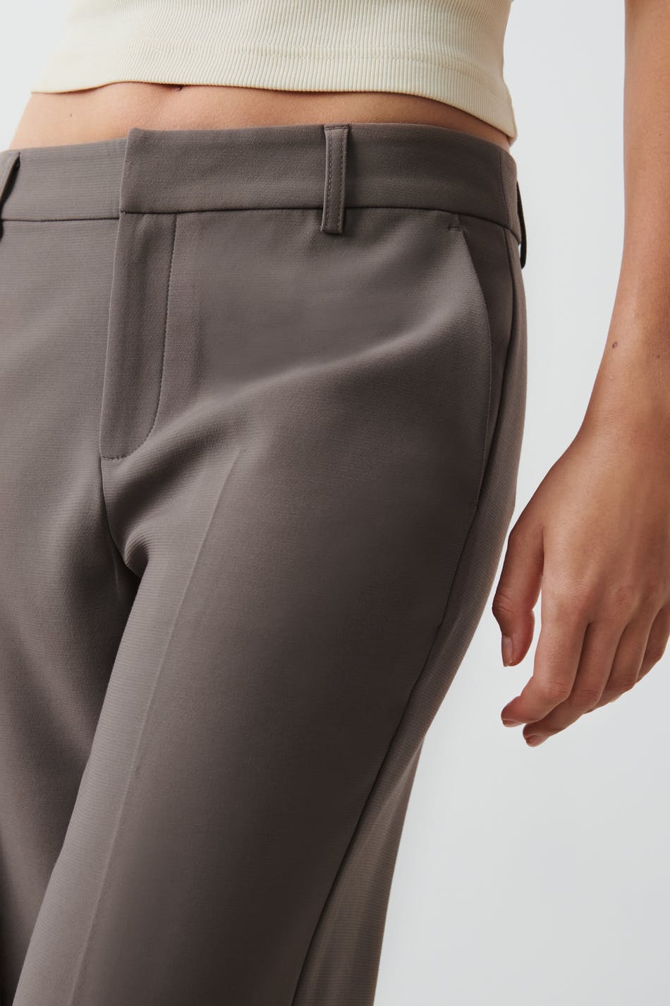 straight regular trousers - Lavender fog