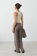 straight regular trousers - Lavender fog