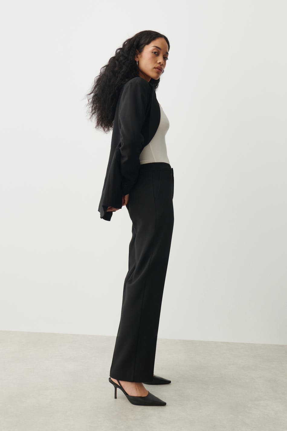 straight regular trousers - Noir