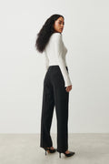 straight regular trousers - Noir