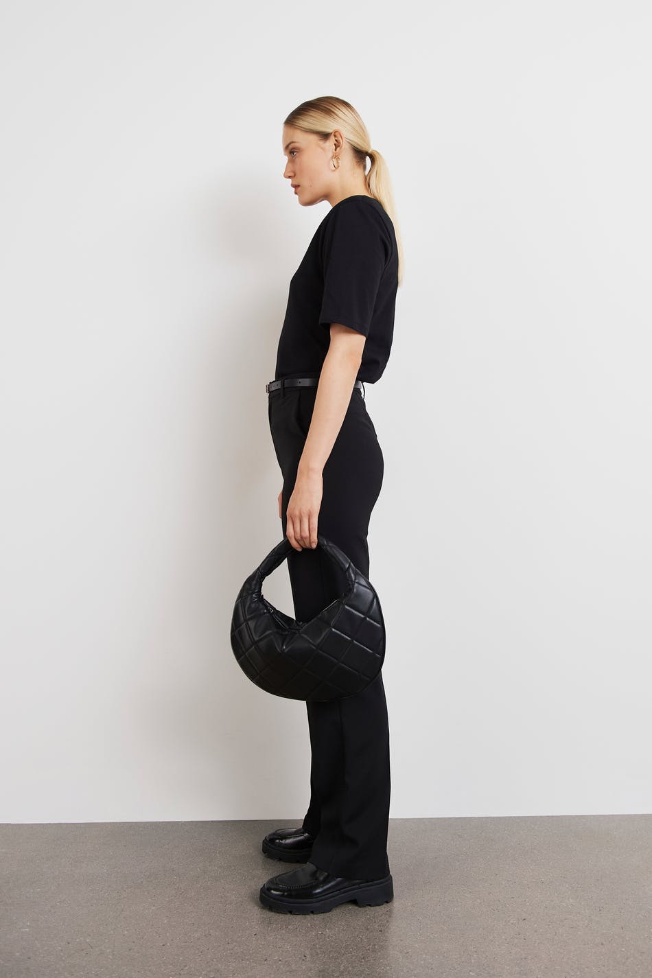 straight tall trousers - Noir