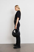 straight tall trousers - Noir