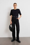 straight tall trousers - Noir
