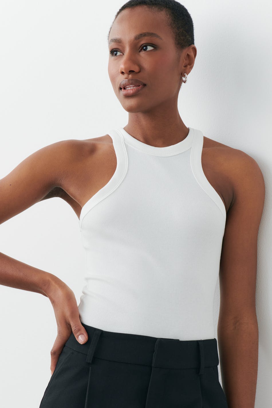 basic rib tank - Noir
