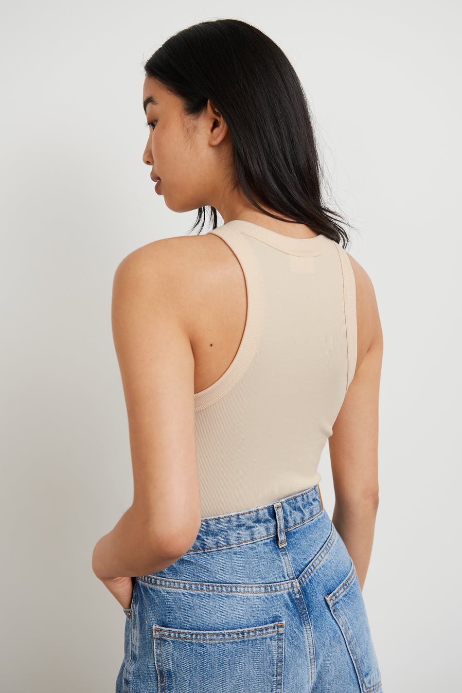 basic rib tank - Blanc