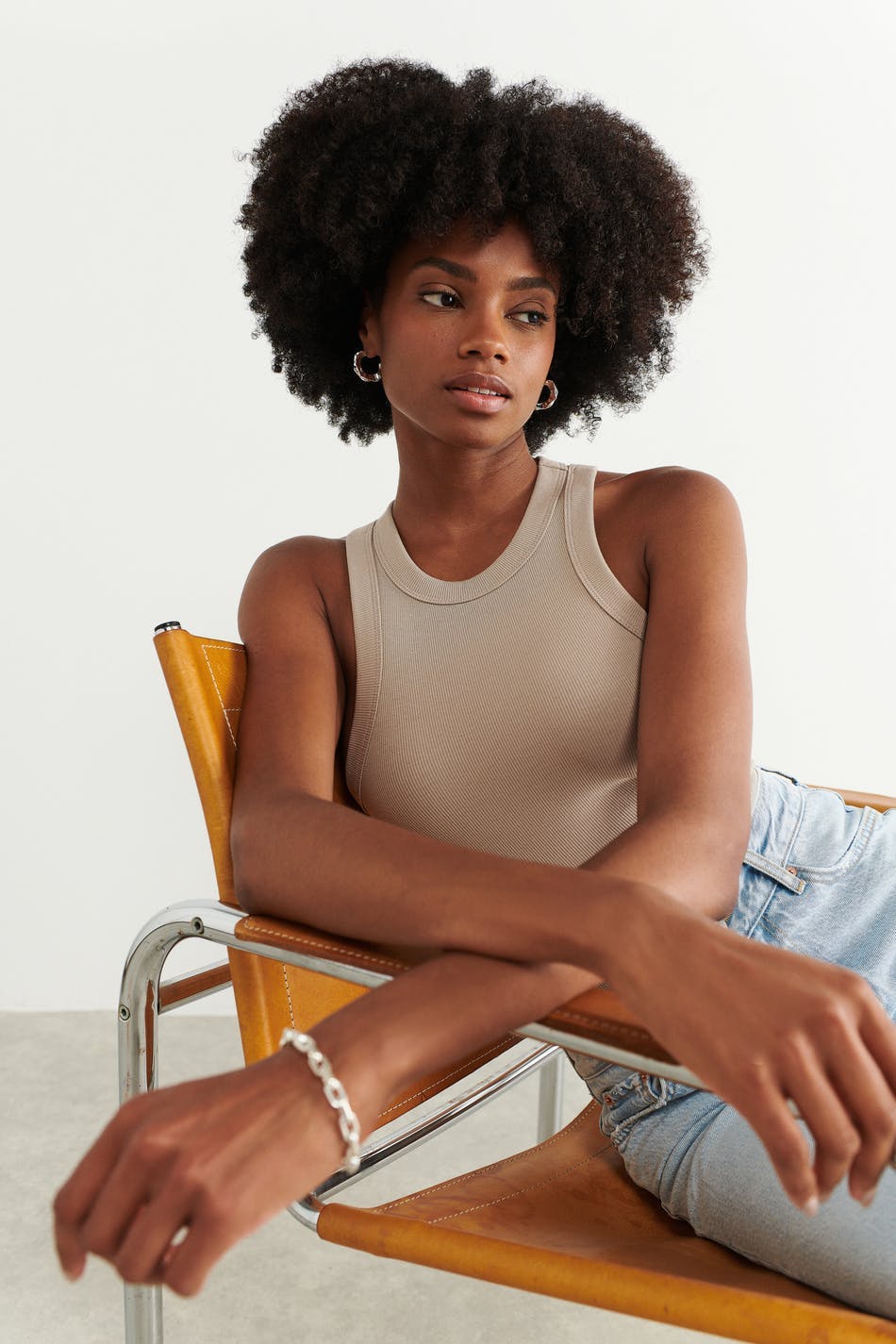 basic rib tank - Rosted cashew