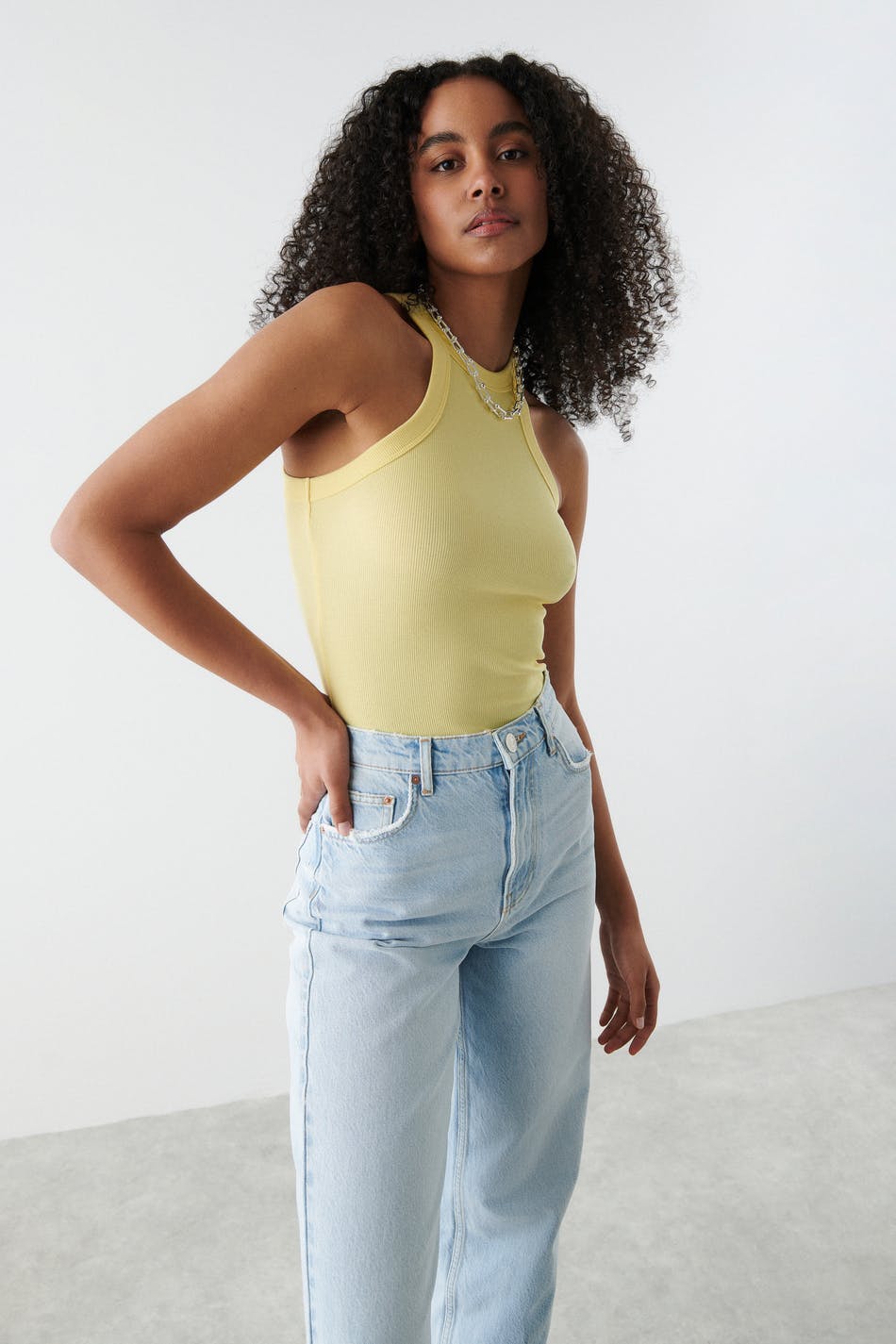 basic rib tank - Sharkskin