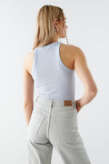 basic rib tank - Grey melange