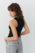 basic rib tank - Noir