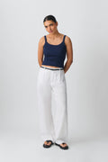 Tight fit rib singlet - Blanc