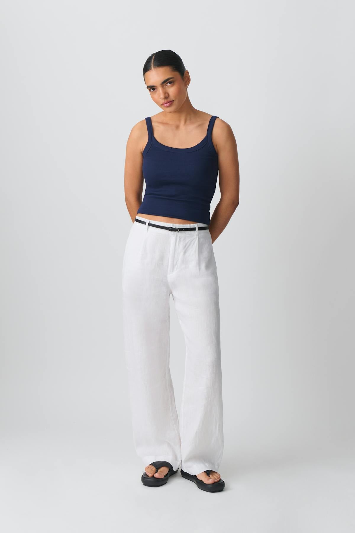 Tight fit rib singlet - Blanc