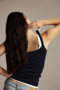 Tight fit rib singlet - Peacoat