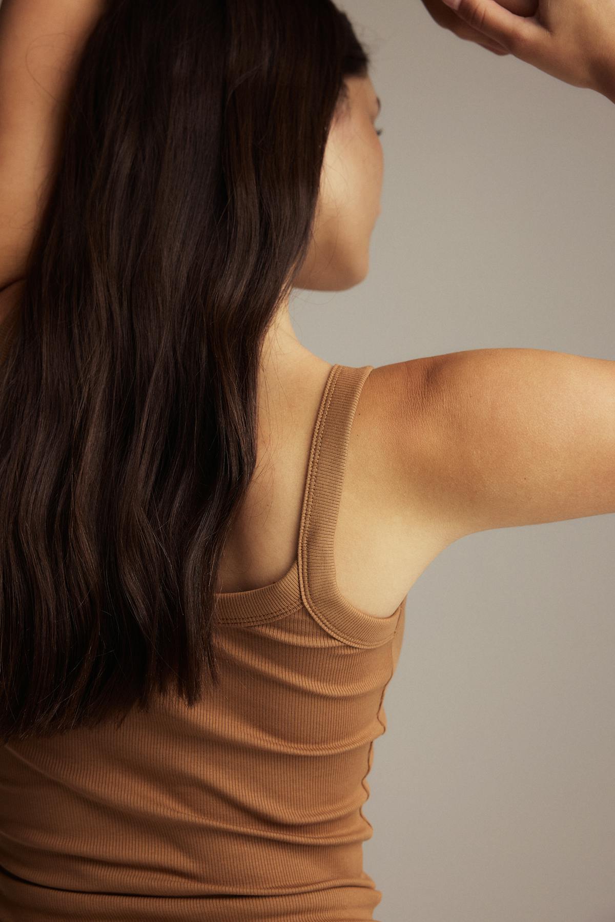 Tight fit rib singlet - Heather