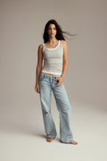 Tight fit rib singlet - Blanc