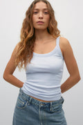 Tight fit rib singlet - Grey melange