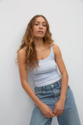 Tight fit rib singlet - Grey melange