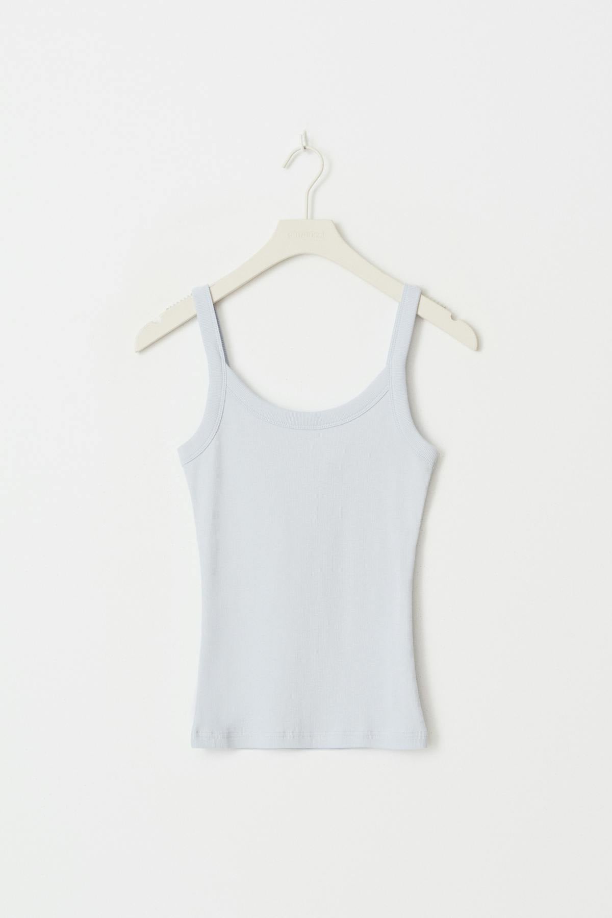 Tight fit rib singlet - Grey melange