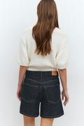 High waist denim shorts - Mid blue