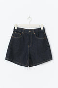High waist denim shorts - Mid blue