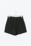 High waist denim shorts - Offblack