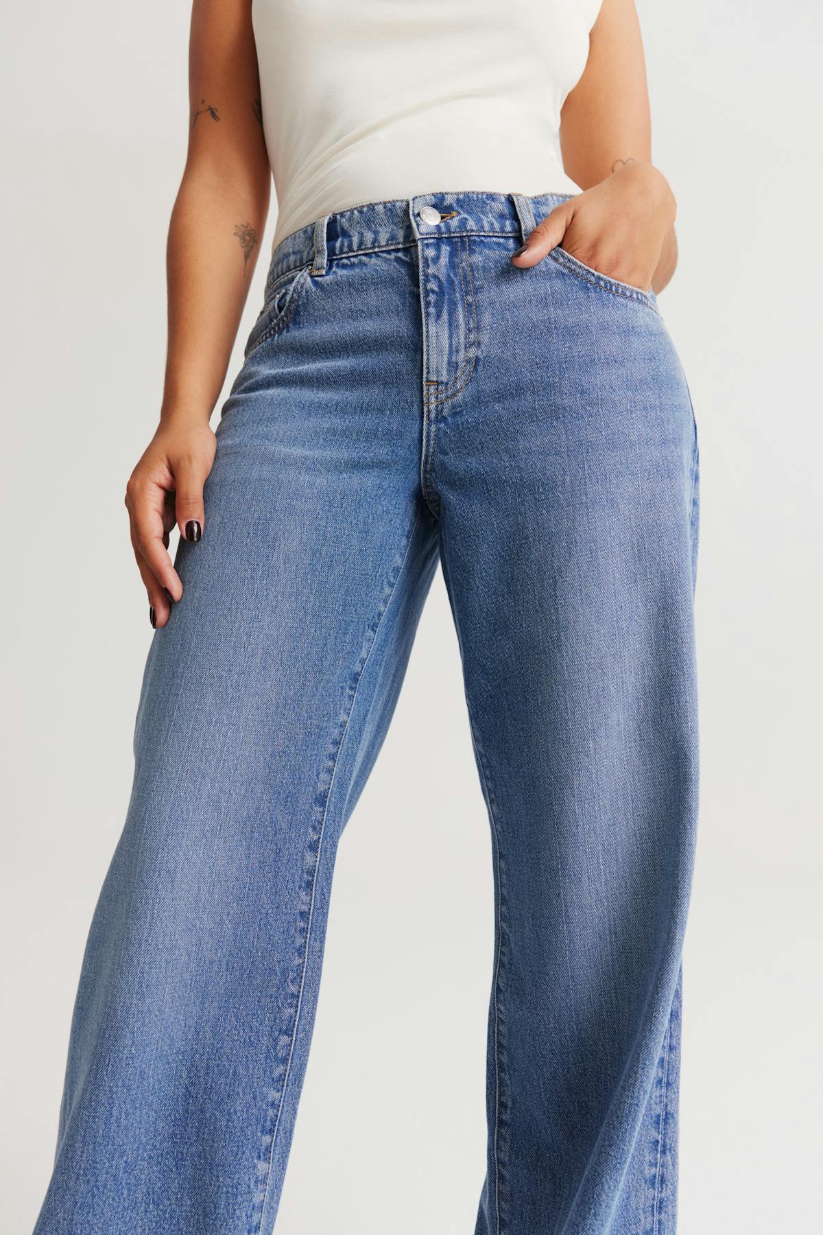 Low wide jeans - Vintage grey