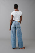 Low wide jeans - Mid blue