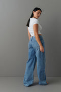 Low wide jeans - Mid blue