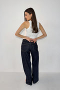 Low wide jeans - Vintage blue