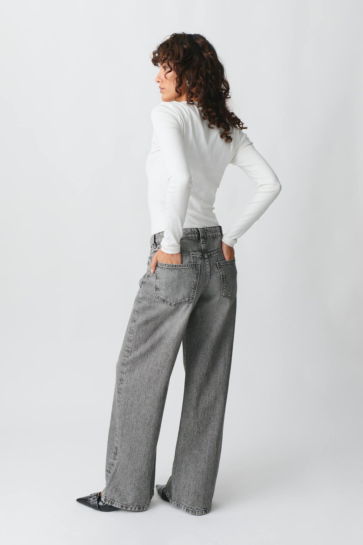 Low wide jeans - Vintage blue