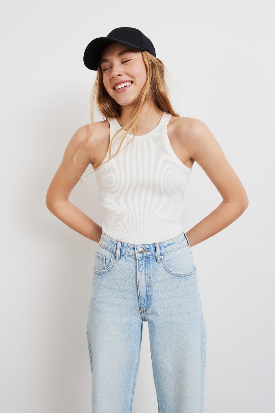 y rib singlet - Blanc cassé