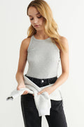 y rib singlet - Grey melange