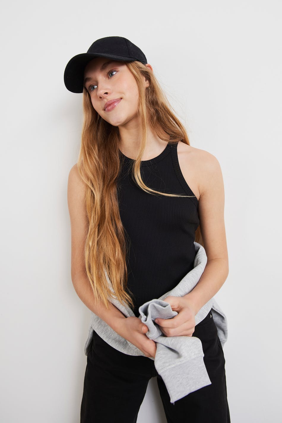y rib singlet - Noir