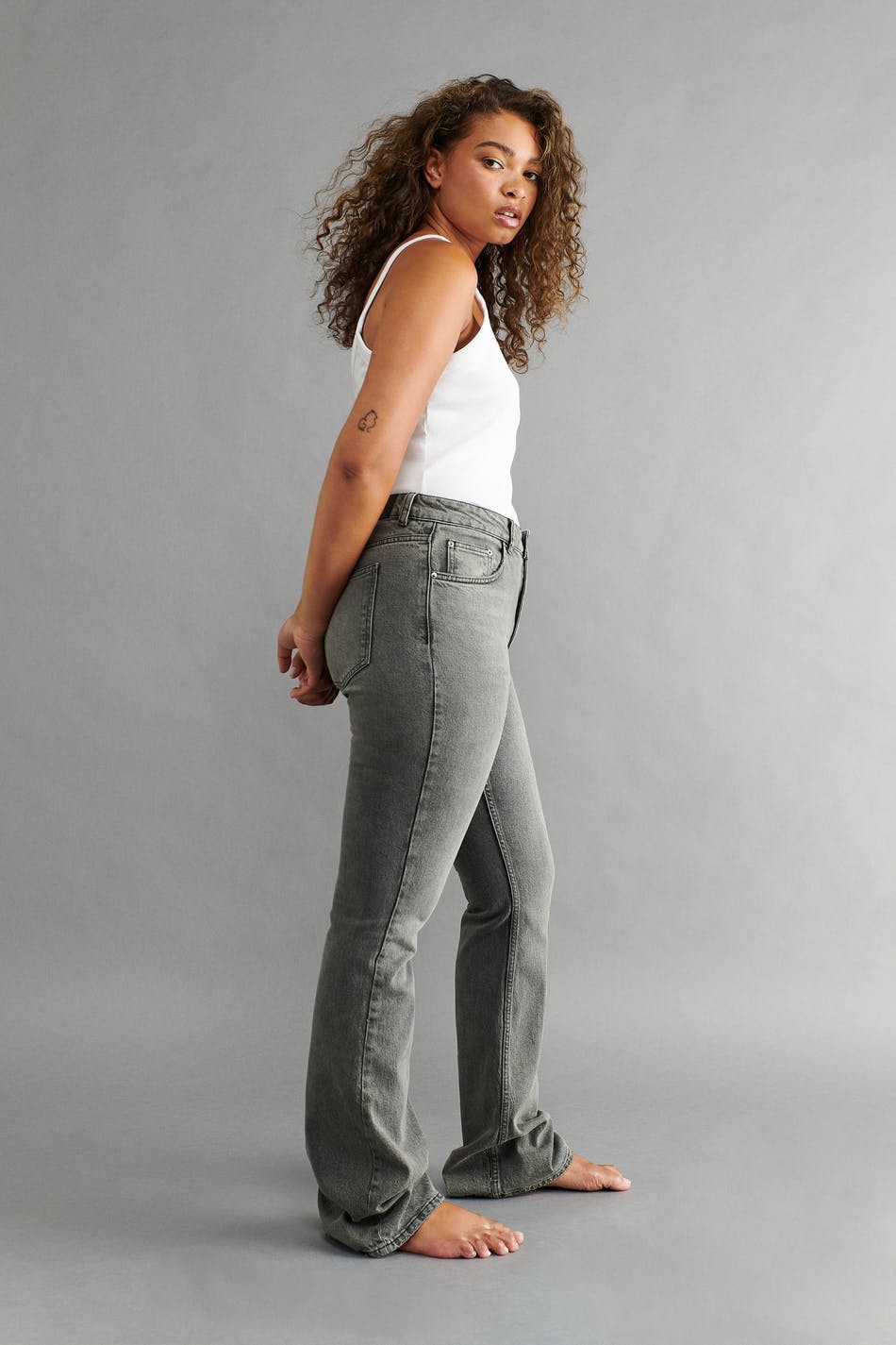 Full length flare jeans - Gris