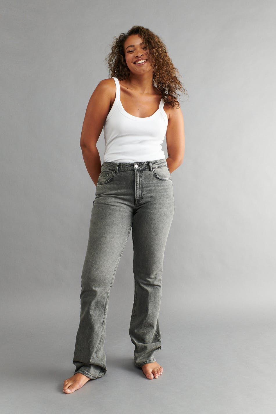 Full length flare jeans - Gris